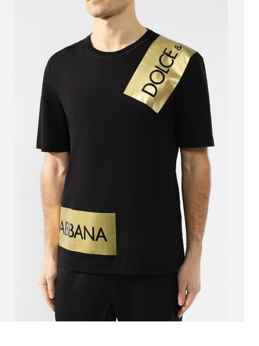 Dolce & Gabbana Black Logo Tape T-Shirt